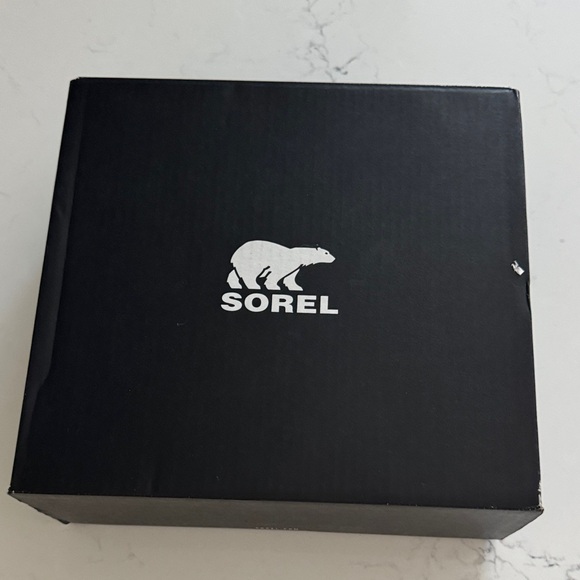 Sorel Waterproof Sherling Brex ChunkyHeel Booties in Black/Sea Salt Size 7.5 - Picture 10 of 11